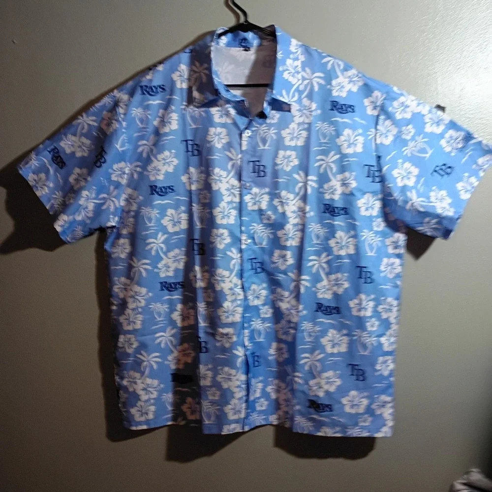 Tampa Bay Devil Rays Hawaiian MLB Baseball Button-down Mens XL #Summer Baseball